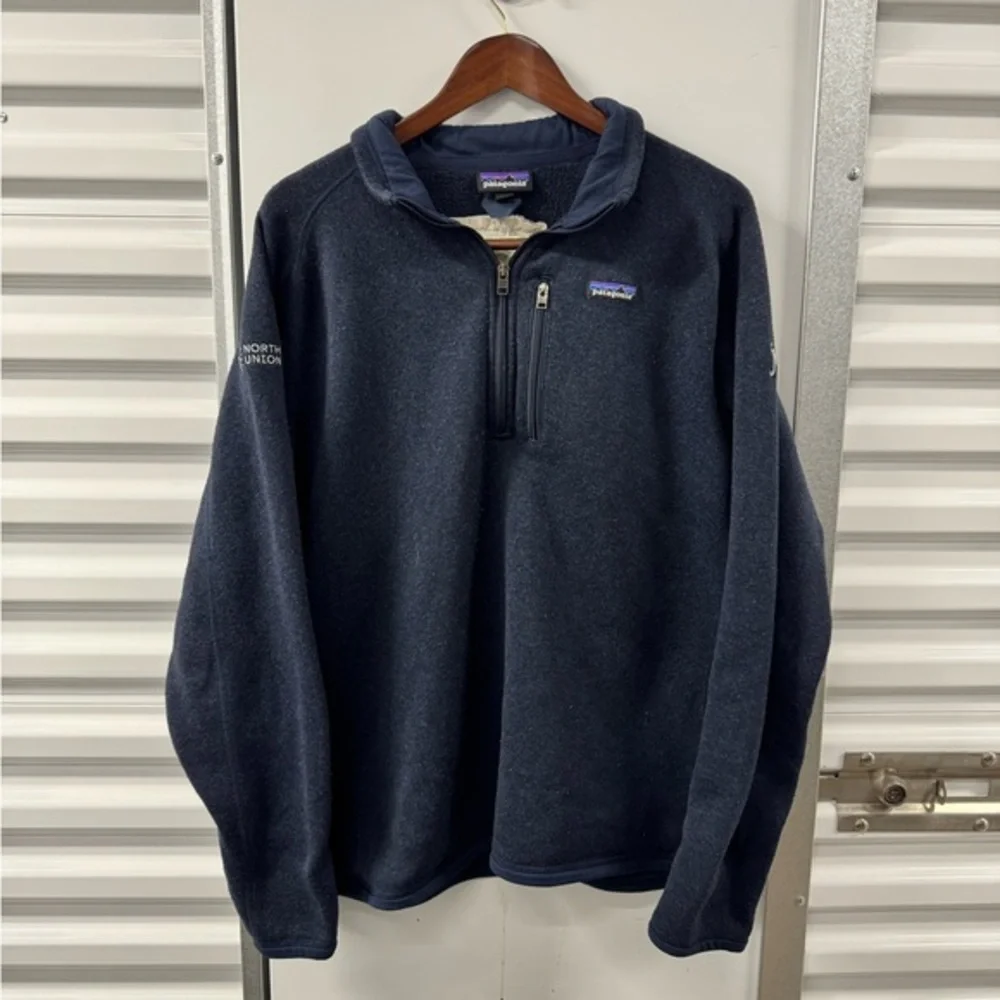 Patagonia Full Zip Up Sweatshirt Blue Company Embroidered Mens‎ XL Utility Work